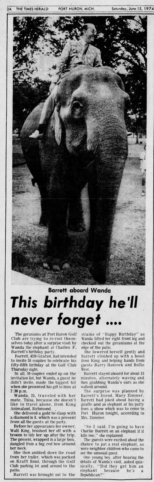 Kings Animaland Park - Jun 15 1974 Article On Wanda The Elephant (newer photo)